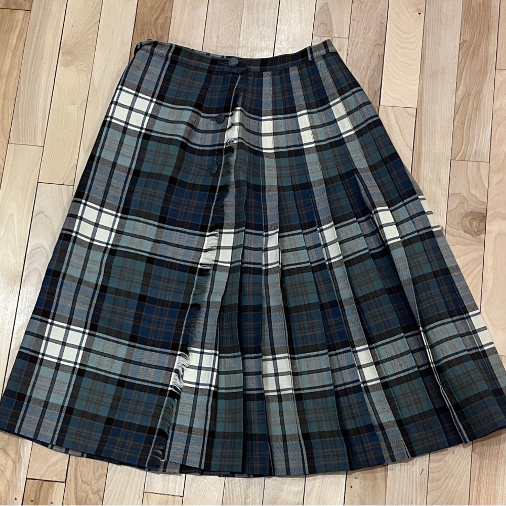 Vintage Virgin Wool Plaid Skirt